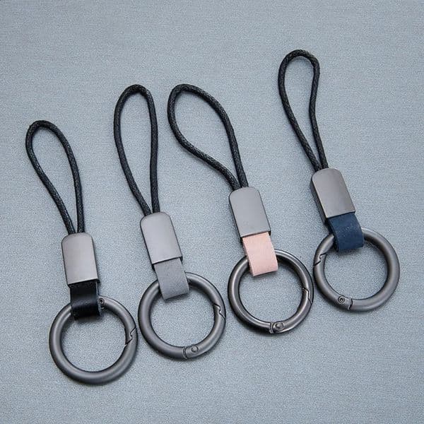 Genuine Leather Key Chains for Men Women Car Keychain Lanyard Cotton Rope Strap Metal Keyring Gift Trendy Holder 250811