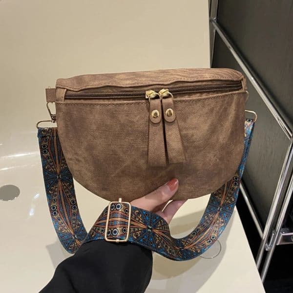 Stylish Hobo Solid Color Satchel er Chest Bag Womens PU Leather Waist Bags Wide Strap Fashion Funny Shoulder Pack 250815BJ