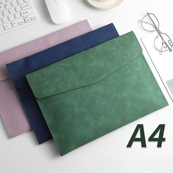 1pc Faux Leather Document Bag A4 Leather File Folder Simple Big Capacity Document Bag Bill File Bag Office Paper Organizer 250812