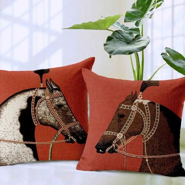 European Royal Horse Printed Cushion Cover Decorative cases High Quty Thick Covers Housse De Coussin S250818