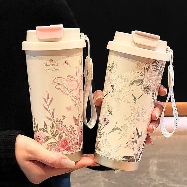 500ML Ceramic Thermo Cafe Coffee Mug Car Thermos Mug LeakProof Travel Thermo Cup for Tea Water Coffee Insulated Cup Drinkware 250818