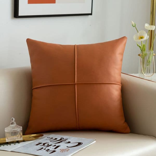 Pillow Case light simulation leather thickened technology cloth waterproof throw pillow living room sofa cushion rectangular 250813