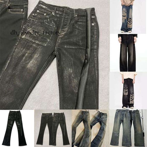 now3 jumpnext Jeans Designer Men's Jeans Black Flare Pants Men Clothing High Street Retro Baggy Harajuku Style Trend Streetwear Casual Trousers 7c7