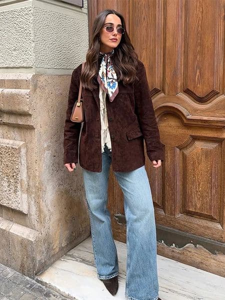Women s Suede jacket Vintage Laple Full Sleeve Pockets Thicken Outwears Female 2025 Spring Fashion Lady Demi-season jacket 250818BJ