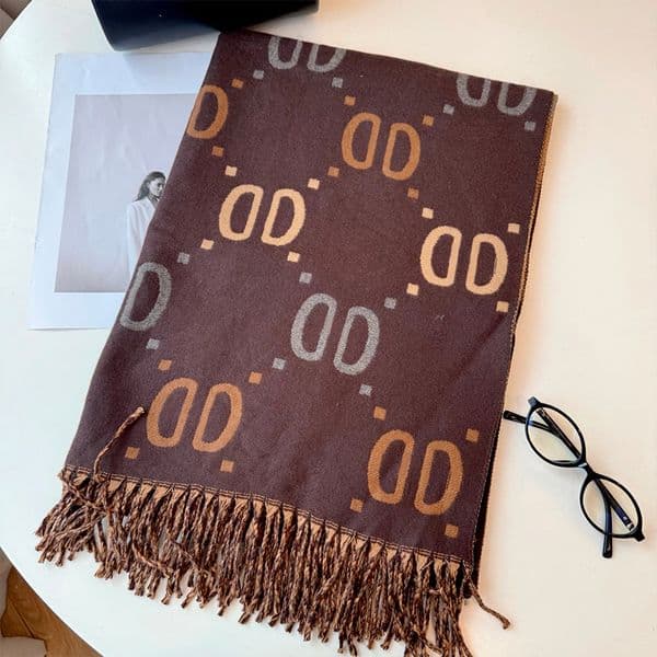 Designer Scarf Men Women Luxury Scarf Circle Letter Brown Vertical Knitted Cashmere Scarves Classic Warmproof Shawl Knitted Multi Color