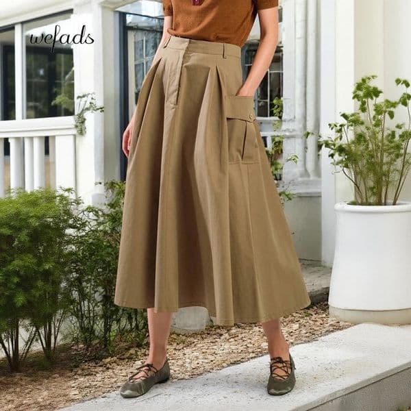 Wefads Skirts for Women Spring Summer Workwear Halfbody Skirt Split Midlength Pure Color 250818BJ