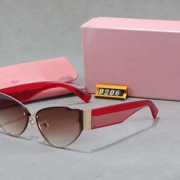 Designer fashion luxury sunglasses cat eyes wide legs gold frame high level polygons trend street party facial slimming women
