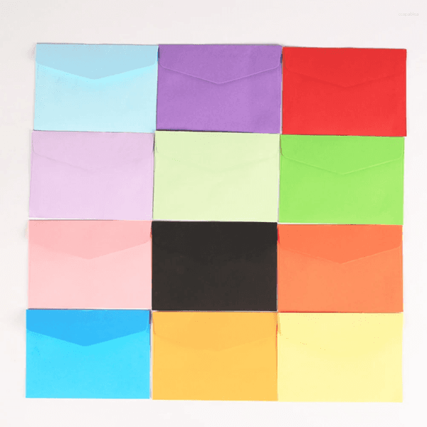 Gift Wrap 100 PCS Colored Envelope Assorted Envelopes For Cards Kraft Paper Colorful Mini
