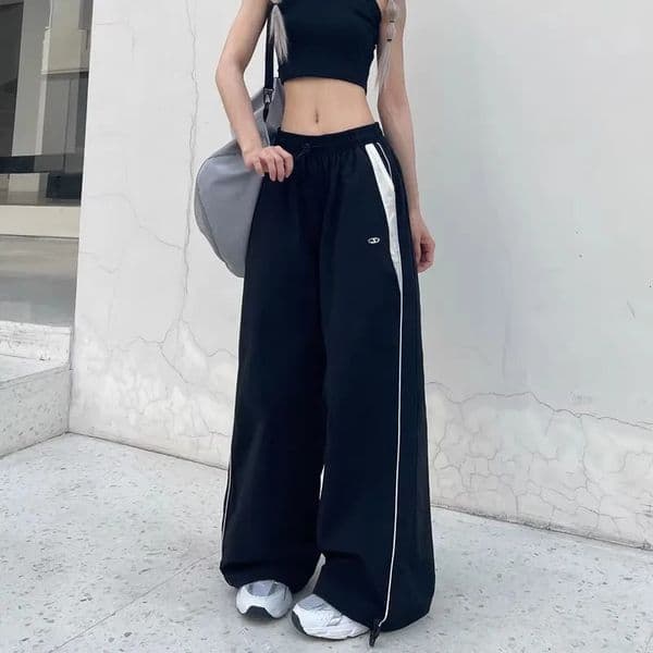 Y2K Vintage Fashion Loose Pant Casual Street Hip Hop Baggy Pants High Waist Wide Leg Trousers Solid Joggers Women Clothes Z260314