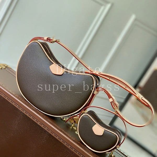 Croissant MM Hobo bag Mirror quality Designer bag Luxury Shoulder Bag 21CM Coated canvas genuine leather Hand bag Genuine leather chain bag With Box LC10A2