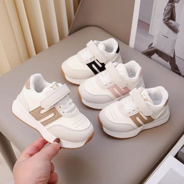 Four Seasons Childrens Sneakers Brown Leather Fashion Lightweight Boys Girls Board Shoes 26 Years Old Kid Baby Casual 250819