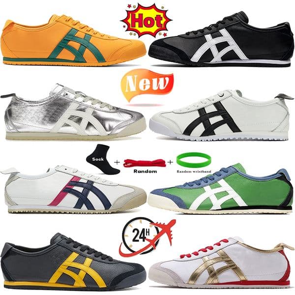 2025 Hot Designer Tiger Running Shoes Men Women Mexico 66 Classic Sneakers Citrus Edible Moss Silver White Black Yellow Spinach Green Mens Womens Outdoor Trainers
