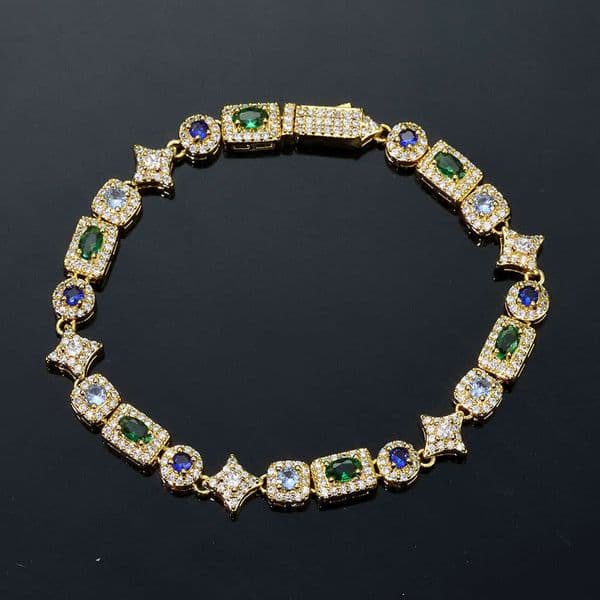 Geometric Star Colorful Jewelry Chain Hip Hop Accessories Men's Bracelet