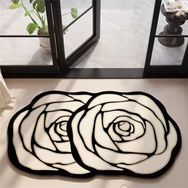Camellia Bathroom Diatomaceous Earth Super Absorbent Non-Slip Carpet Toilet Shower Room Door Mat ddmythur