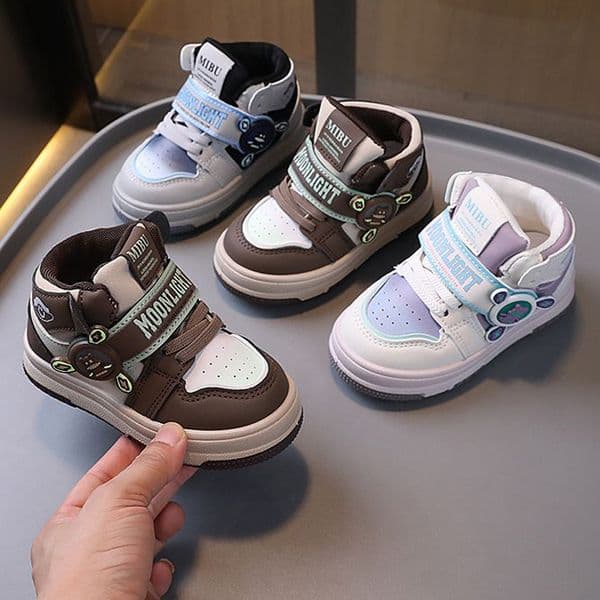Kids High Top Sport Shoes For Boys And Girls Soft Soles Non-slip And Wear-resistant Walkfashion Running Sneakers Fashionable Color Toddler Shoes Sizes 21 - 32 W0230