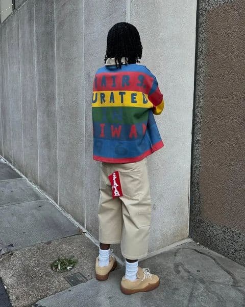 Rainbow Contrasting Elements Niche Letter Polo Shirt Mens Loose Sports Tops Shopping Clothing Exterior Long Sleeves 250821BJ