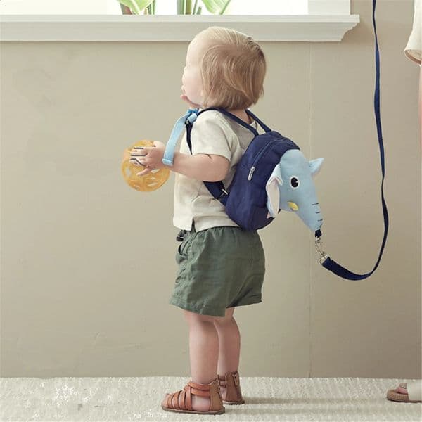 Cartoon anti walking lost shoulder backpack baby girls boys Elephant small bags with traction rope anti lost toddler schoolbag 250821BJ