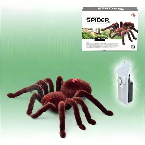 Infrared Remote Control Spider Toy Soft Plush Simulation Animal with Crawling Action Pranks RC Toys for Kids Boys Girls Gifts 250821BJ