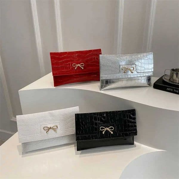 Handbag Ladies Clutch Bag Wallet Stone Pattern Bow Envelope Bag Large Capacity Mobile Phone Pouch Evening Banquet Bag Office Z250821