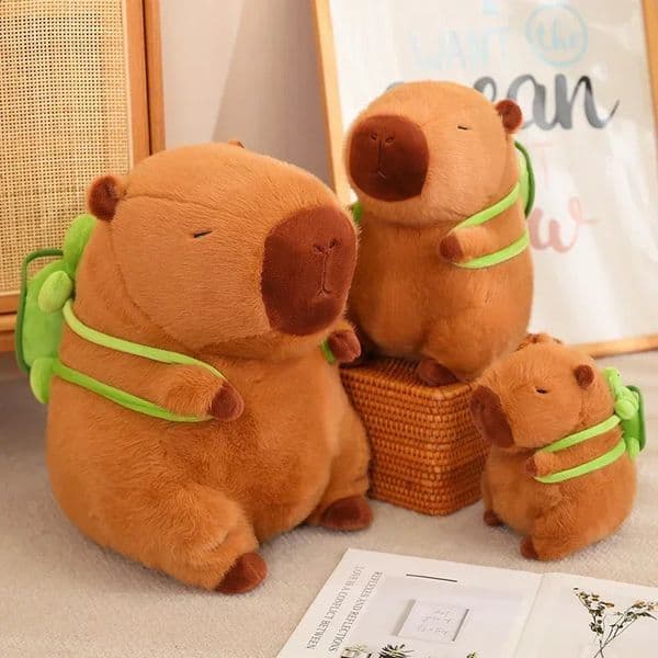 Cute Turtle Backpack Capibara Strawberry Hat Capybara Plush Toy Stuffed Animals Soft Doll Kids Toys Birthday Gift Pendant Decor 250821BJ
