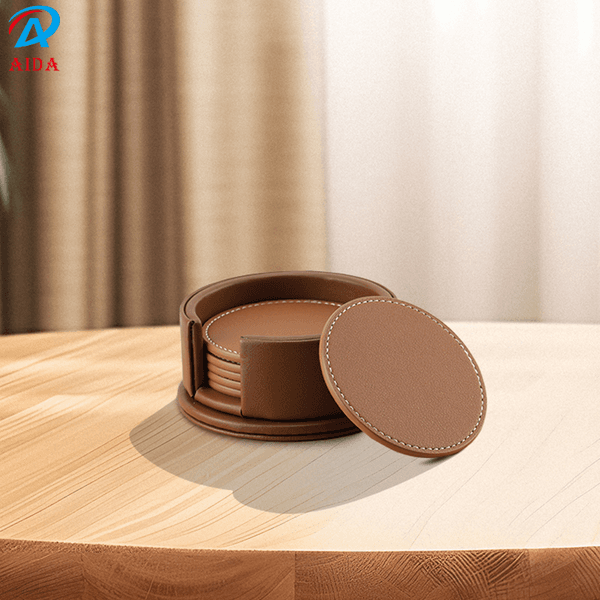 2026 cologne STOCK Designer Circular PU Leather perfume - Non-Slip Water Resistant, Heat Insulation With Multi-Color Options- Coaster Cologne Set Perfume (6 Coa