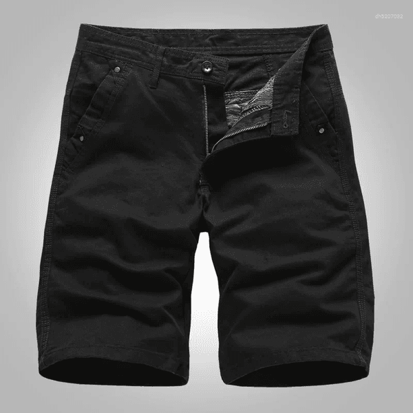 Men's Pants Solid Color Cotton Casual Loose Shorts Summer Fashion Straight Leg Cropped Trousers Men Sports Short