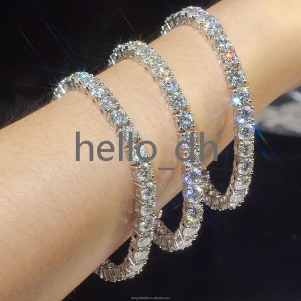 Real 10K 14K 18K Solid Gold Tennis Chain Bracelet Fast Delivery 3mm 4mm 5mm Vvs Moissanite Diamond Tennis Chain Necklace Jewelry