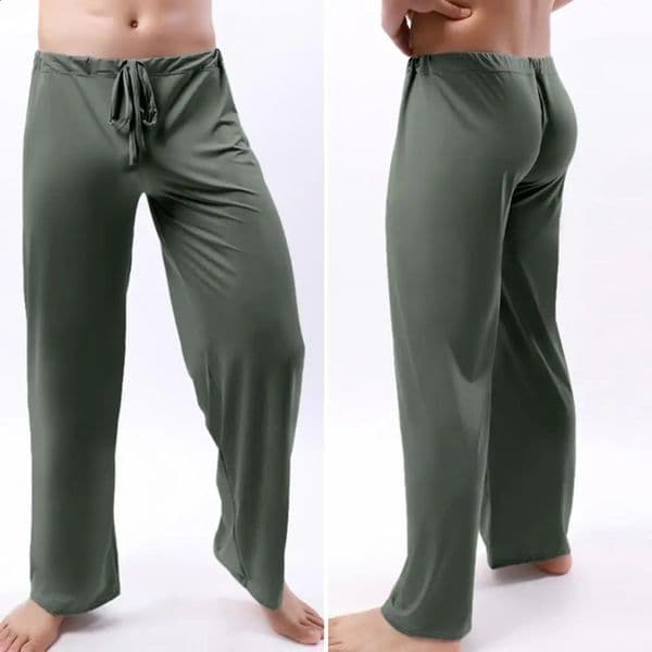 Men Yoga Pants Low Waist Drawstring Straight Loose Thin Sports Comfortable Elastic Trousers Clothing 250822