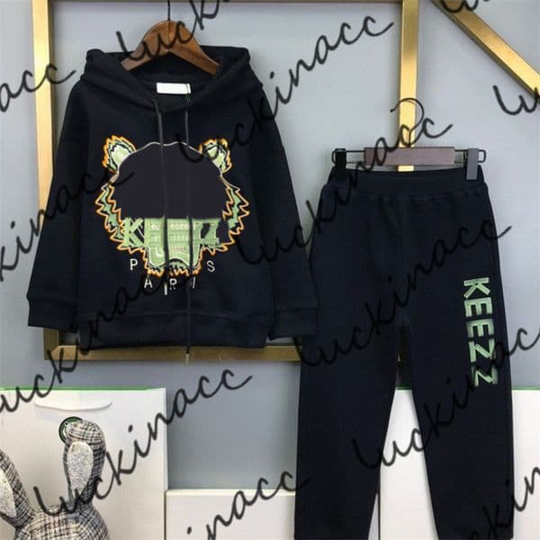 Designer Kids Hoodie Sets Baby Vintage Velvet Hooded Clothing Set Boys Girls Hoodies Pants Babies Clothes Animal Pattern Tracksuits