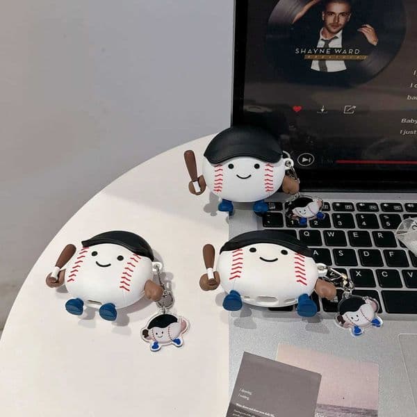 ute Baseball Boy Pattern Headphone Cover For wireless headset Pro2 Pro 3 2 1 Generation Case For wireless headset 4 Pro 2 2nd Funda With Keychain X250822