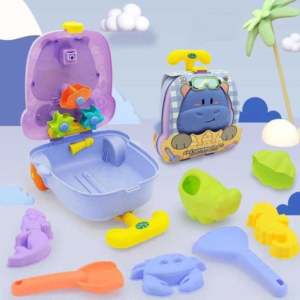 Summer Beach Sand Play Toys for Kids Luggage Toy Kit Water Toys Sand Bucket Pit Tool Outdoor Toys for Children Boys Girls Gifts W250823