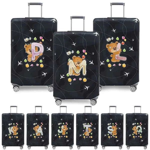 Travel Suitcase Set Is Suitable for 18-32 Inch Stretch Fabric Covers Travel Accessories Luggage Protection Covers Bear Printing W250823