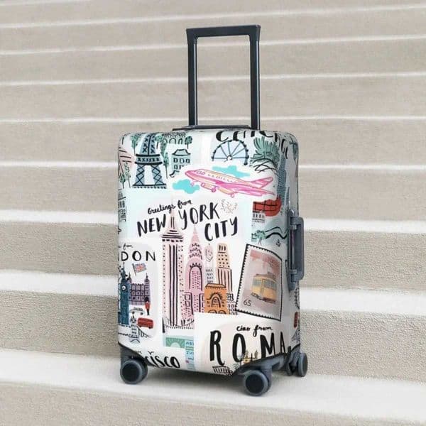 Travel Prints Suitcase Cover New York Memory Holiday Business Practical Luggage Supplies Protector W250823