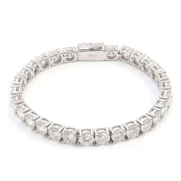 Sterling Sier Moissanite Round Cut Tennis Bracelet Stylish Bangles for Women and Men Classic Gift or Party Accessory