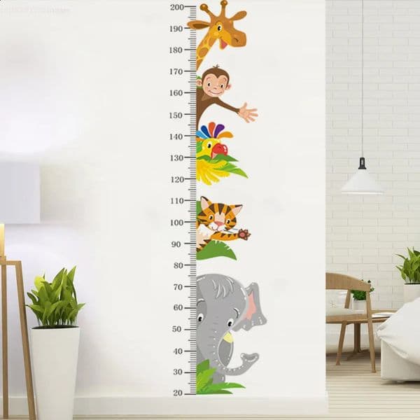 Cartoon Height Measure Wall Sticker for s Rooms Growth Ruler Stickers Gauge Growth Chart School Decals Nursery Bedroom 250823BJ