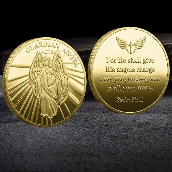 Guardian Angel Challenge Coin Gold & Silver Plated Commemorative Coin Collectible Gift High Quality Wholesale