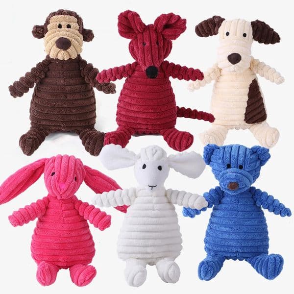 Pet Dogs Plush Animal Chewing Toy Wearresistant Squeak Cute Bear Fox Toys for Dog Puppy Teddy Interactive Supplies 250825BJ