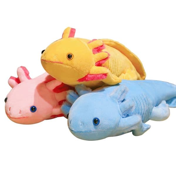 45cm Kawaii Colorful t Plush Toy Stuffed Cute Axolotl Salamander Fuzzy Plush Fish Appeasing Long Pillow Cushion Kids Gift 250825BJ