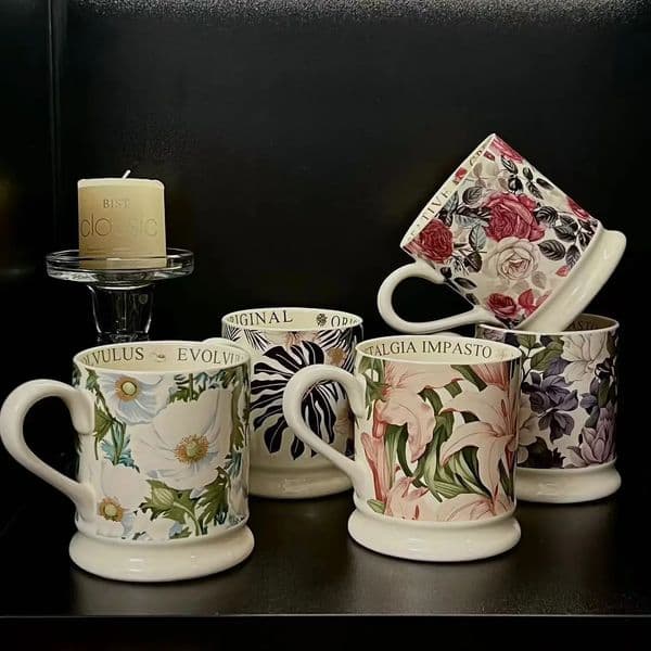 retro ceramic 380ml coffee mug office home water cup French romantic floral Milk 250825