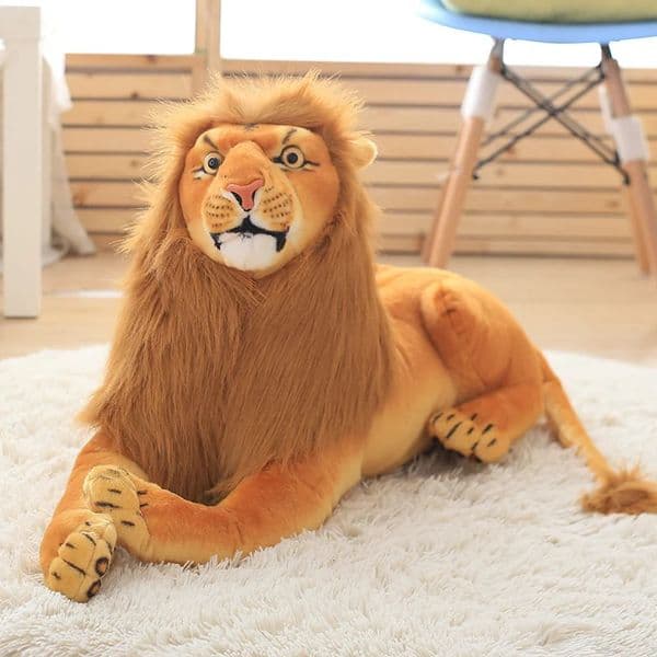 3D Simulation Lion Plush Toys Stuffed Animal Doll Huggable Kids Toy Christmas Halloween Birthday Gift For Children Home Decor 250825BJ