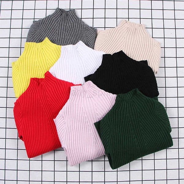 Baby Girls Ribbed Sweater Girls Sweaters Solid Candy Color Boys Sweaters Autumn New Knitted Kids Clothing Girls Pullover T250825