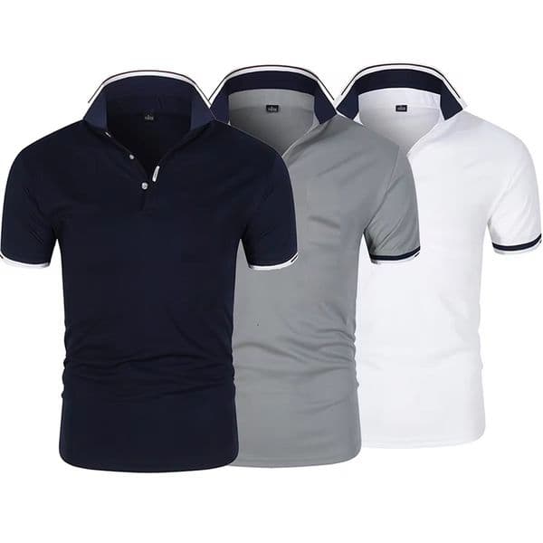 Summer Men Polo Men Shirt Short Sleeve Polo Shirt Contrast Color Polo Clothing Streetwear Casual Fashion Men Collar Tops 250823BJ