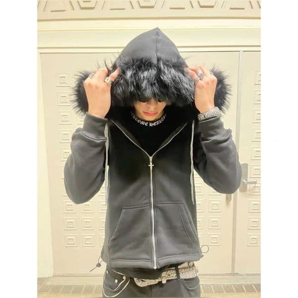 Y2K Zip up Hoodie Check printing American Style Game Graphic Hip Hop Men Women Clothes Fashion Punk Jacket Streetwear EMO Unisex 250826BJ