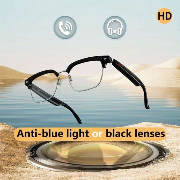 Blackview Wireless Audio with Anti-Blue Light Lenses Office, Outdoor, Sports Driving, Unisex Smart Glasses for Men and Women, Music Playback, Hands-Free