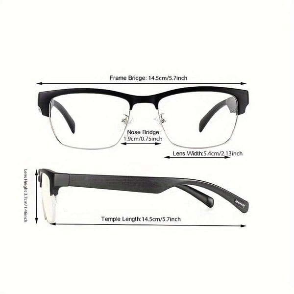 Stylish HiFi Smart Glasses Equipped with Microphone High-Definition Calls, Blue Light Protection, Voice Assistant Compatibility - Suitable for Office Eye