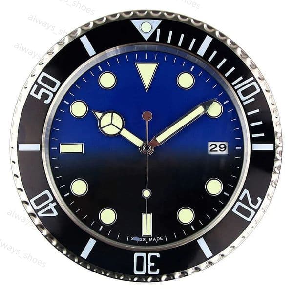 34cm Wall Clocks Super Silent Luxury Clock Metal Modern Design Large Watch Home Stainless Steel Luminous The Date Home Decoratio W250715 826