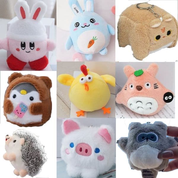2026 New Wholesale Various Plush Toys Mini Anime Keychain Claw Machine Stuffed Dolls Bag Pendants Toy