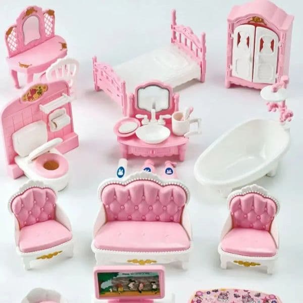 Cute Kawaii Pink 10 ItemsLot Miniature Dollhouse Furniture Accessory Kids Toys Kitchen Cooking Things For Girl Gifts 250825BANJIA