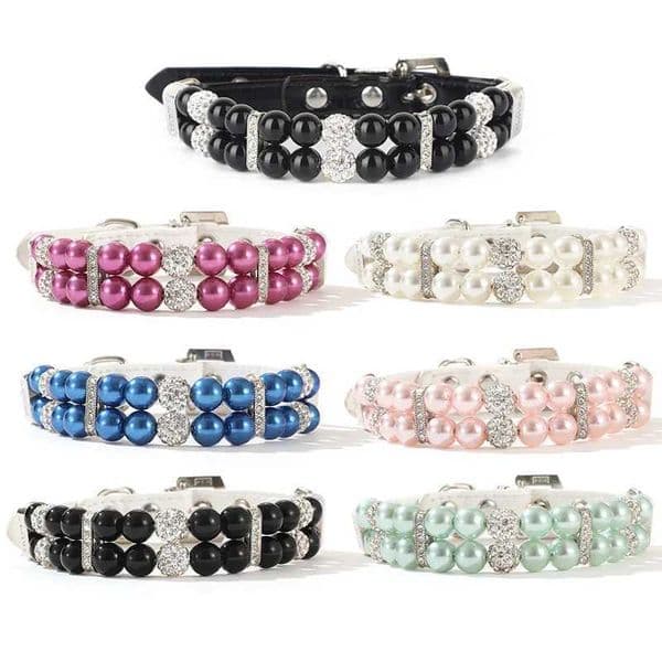 Pet Leash Collar Jewelry Pearl Cat Necklace Small and Mediumsized Dog Harnesses Wholesale SuppliesXJ250826