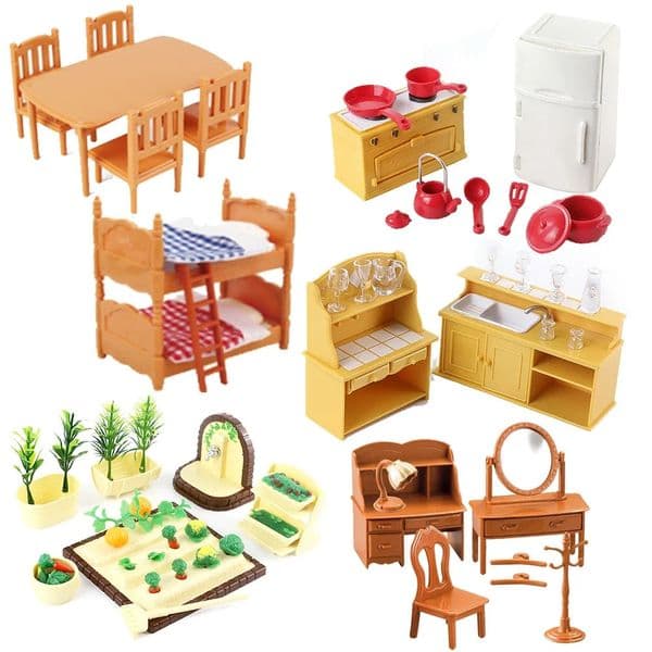 Forest Animal Family Dollhouse Furniture 112 Miniature Toys Girl Dolls Accessories Bedroom Bathroom Kit For 250825BANJIA